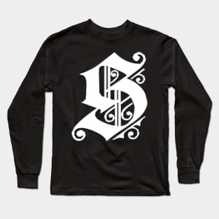 Silver Letter S Long Sleeve T-Shirt